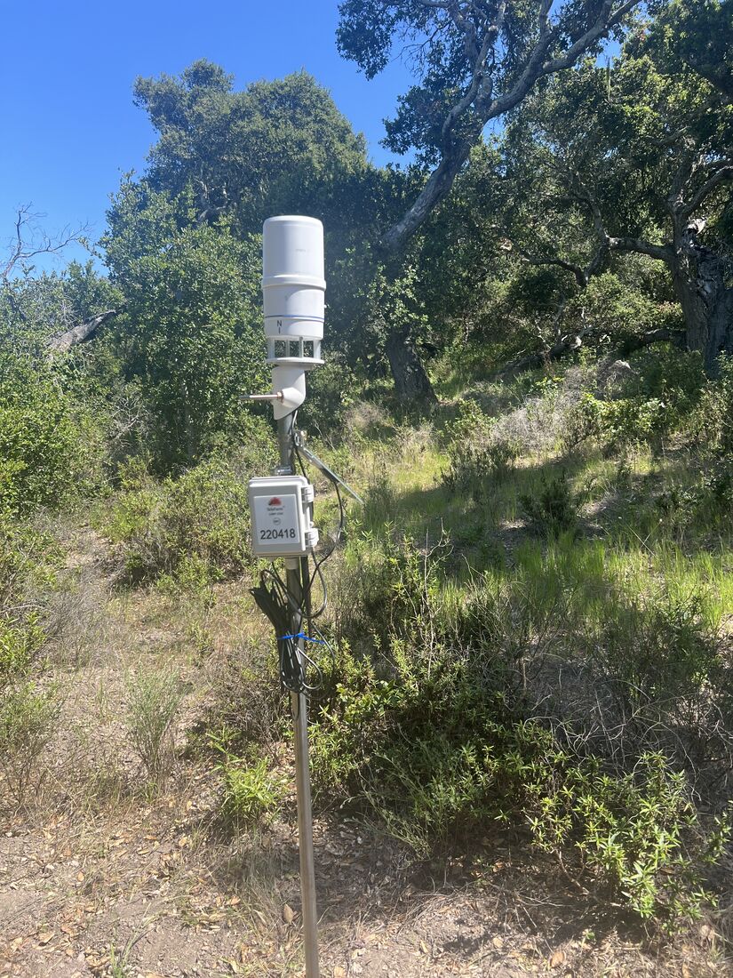 A meteorological station installed at the field transect